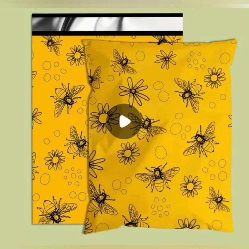 Set of 20   14.5” x 19” Bee Poly Mailers